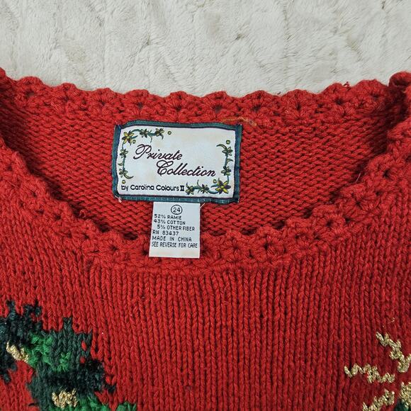 Vintage Private Collection Sweater Womens 24 Holiday Tree Scene Christmas 90s - Picture 4 of 7